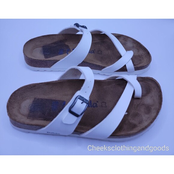 Betula by Birkenstock White Mia Soft Faux Leather Sandals Women's size 8/39 - Picture 3 of 8